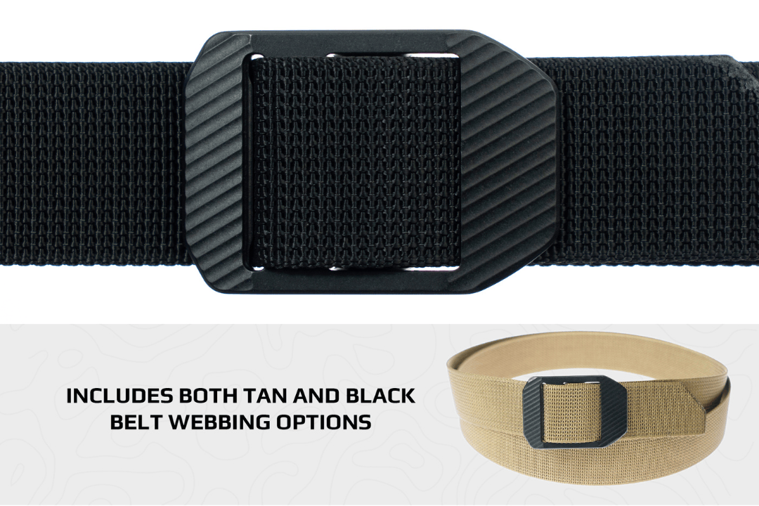 Trayvax Enterprises Belt Accessories One Size (up to 46") CNC Cinch Belt - Black / Black